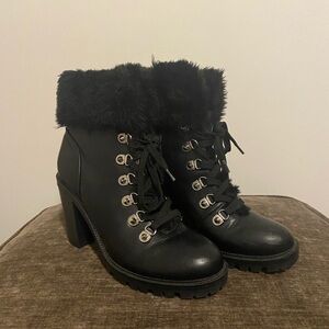 G by Guess Women's Black Fur-Lined Boots
